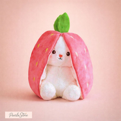 Sevgiliye Özel Çilek Tavşan – Fermuarlı Tasarım